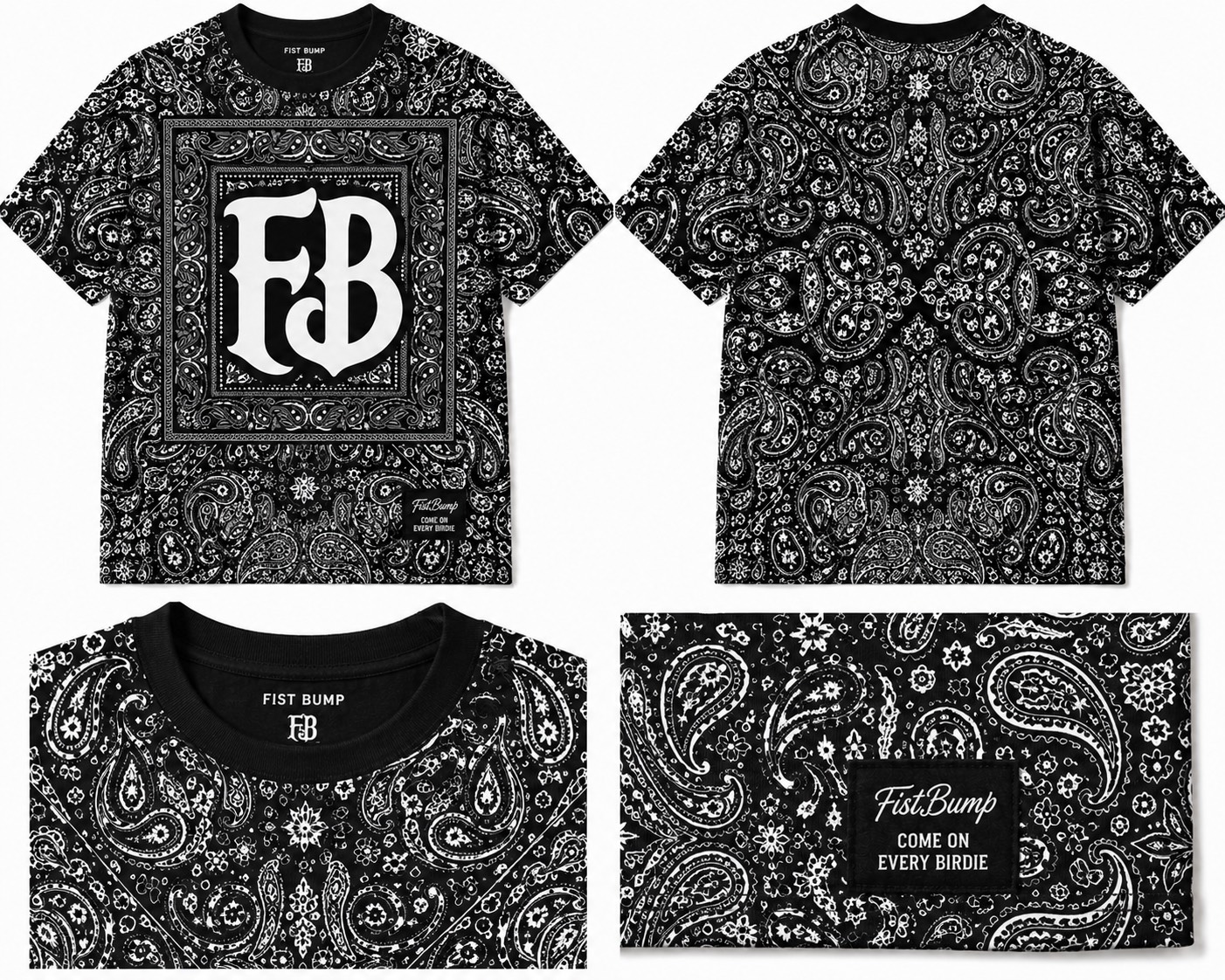 FISTBUMPペイズリーTシャツの商品デザイン